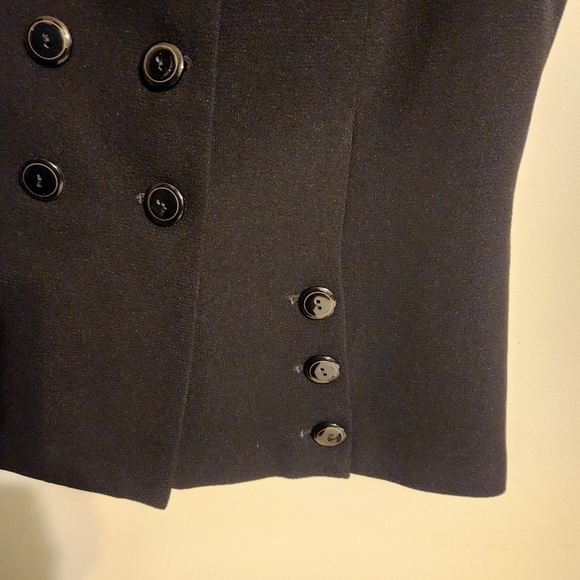 Cynthia Steffe | Woman's Black Vintage Sleeveless Double-Breasted Vest (Size 14) - Picture 7 of 12